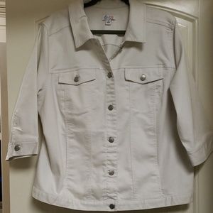 Denim & co white denim jacket